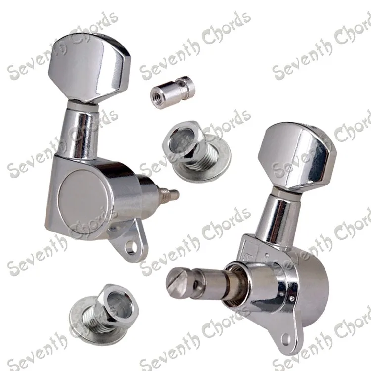 

A Set 6 Pcs New Style Chrome Locked String Guitar Tuning Pegs Tuners Machine Heads for Acoustic Electric Guitar