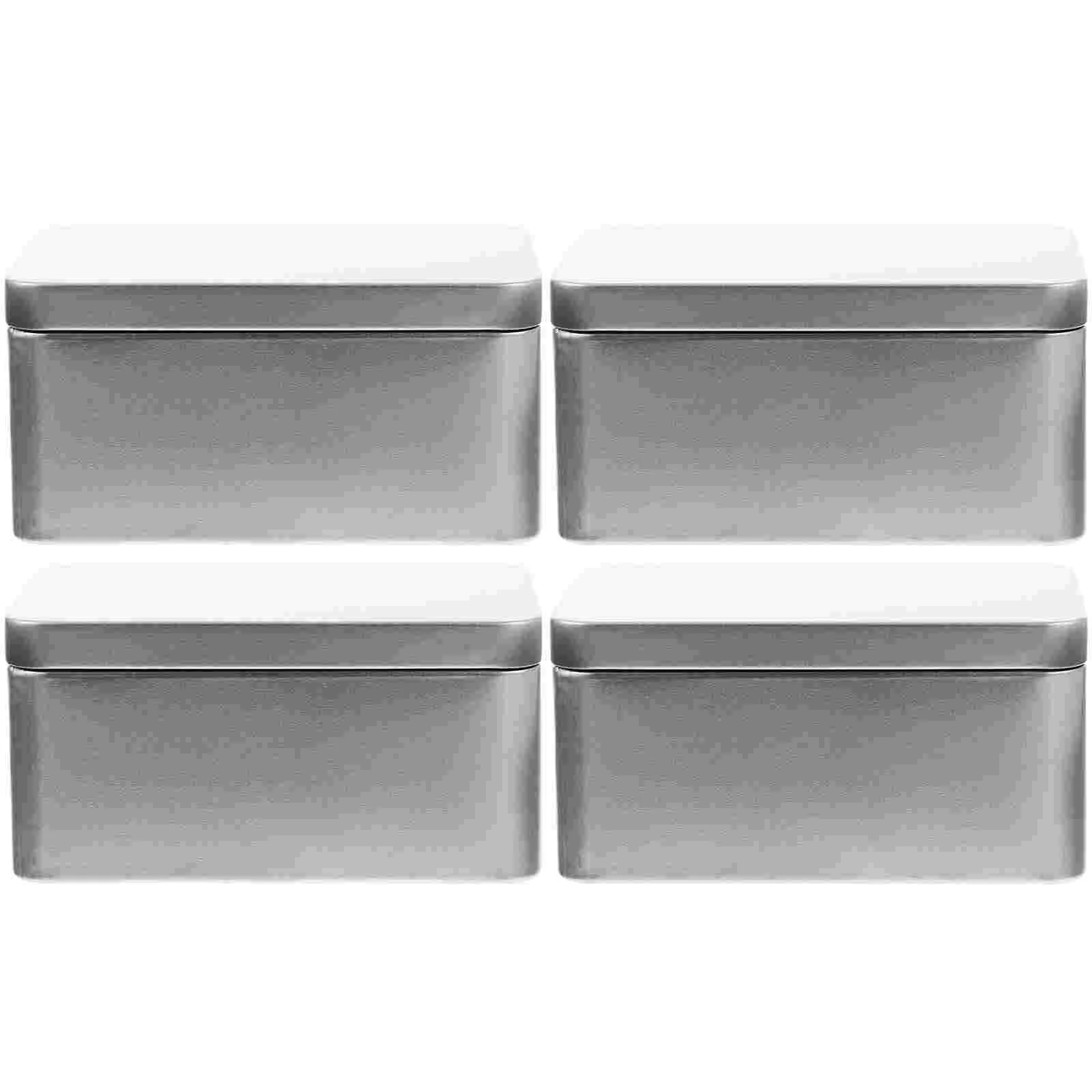 

4 Pcs Small Container Tinplate Gift Box Case Metal Tea Candy Packing Portable Storage Child