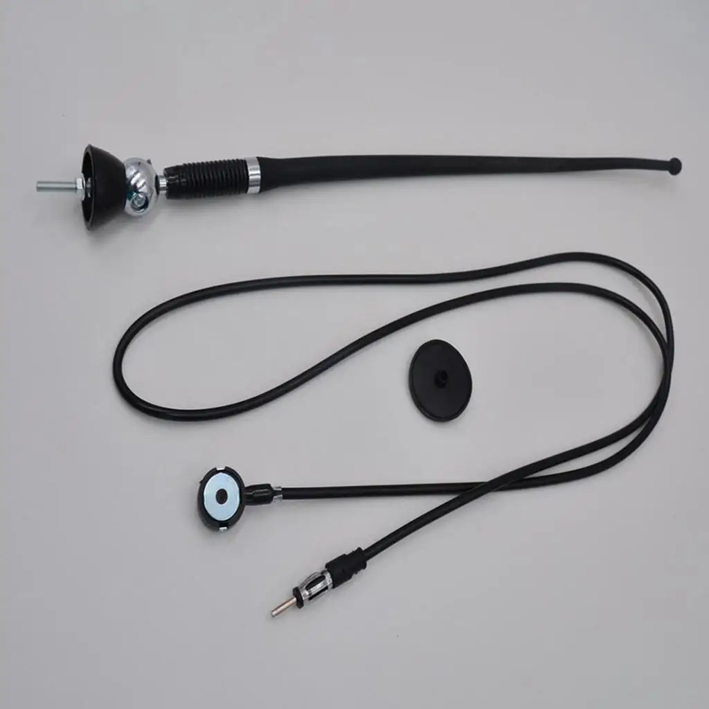 

Black Car Aerials Extension Line Auto Mast 180 Rotating for