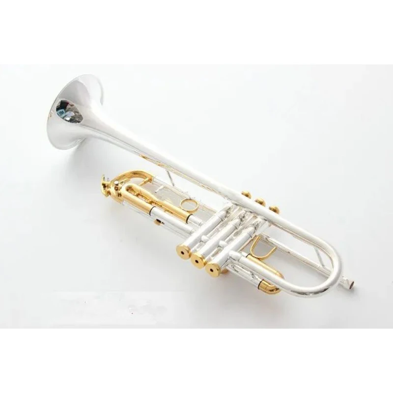 quality Quality LT180S 72 Bb Trumpet B Flat Brass Silver Plated Professional Trumpet Musical Instruments with Leather Case