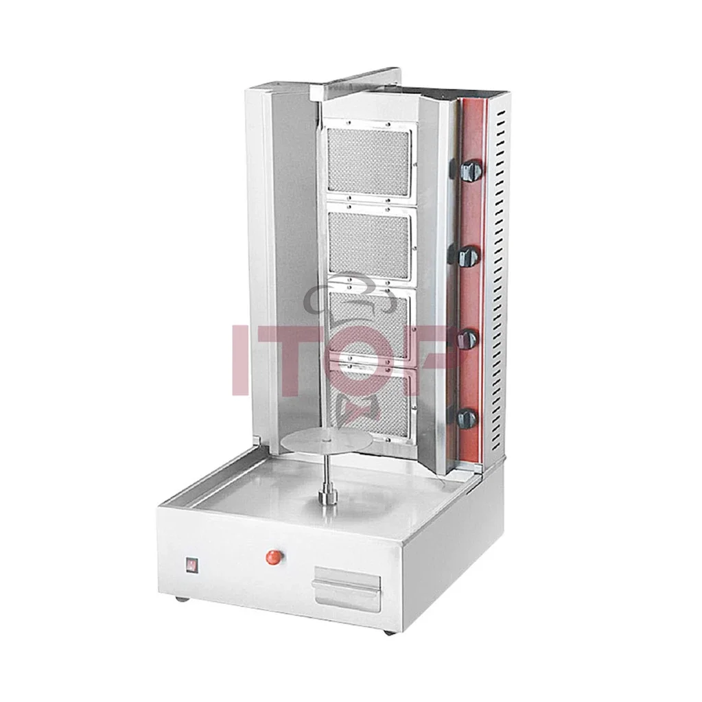 ITOP Commercial Hotel Equipment Rotary Kebab Shawarma Grill Machine Stainless Steel Gas Kebab Machine with 3 Burner