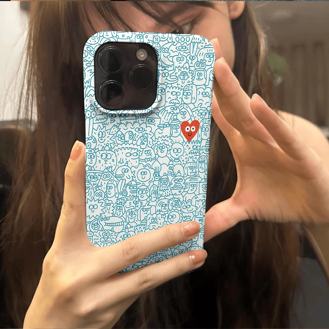 الكورية ins الخط الأزرق الحب جراب هاتف آيفون 16 15...