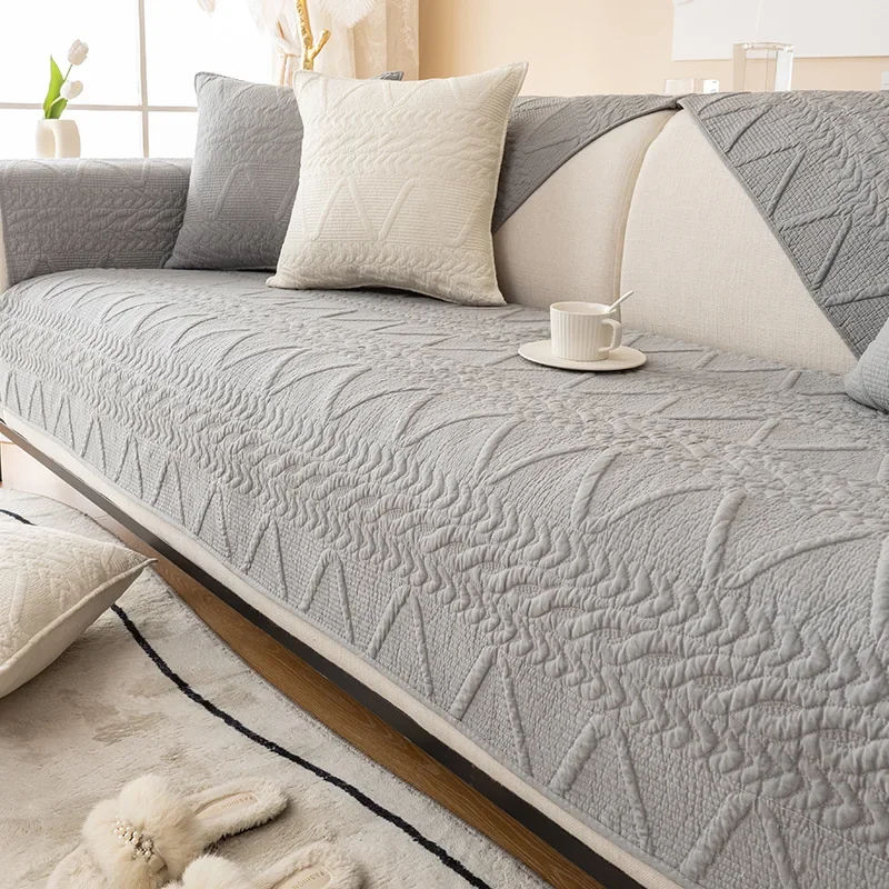 2023 New Washed Cotton Sofa Cushion Modern Cushion HomestaySofa Cover Four Seasons Universal Cover Cloth 4
