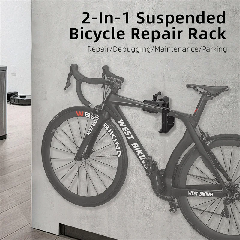 WEST BIKING Desktop Bicycle Repair Stand Indoor Wall Bike Parking Rack Maintenance Workstand Bike Display Stand Repair Tools