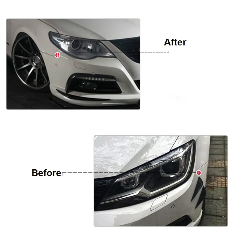Universal Fit Front Bumper Lip Splitter Fins Body Spoiler Canard Valence Chin Carbon fiber 4pcs AF-FD002S