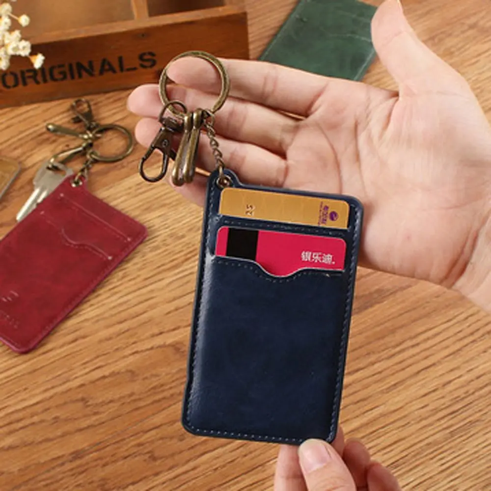 

Women Portable Bus Card Bank Card Credit ID Card Double Sided Badge Case Case Bag Card Holder Keychain