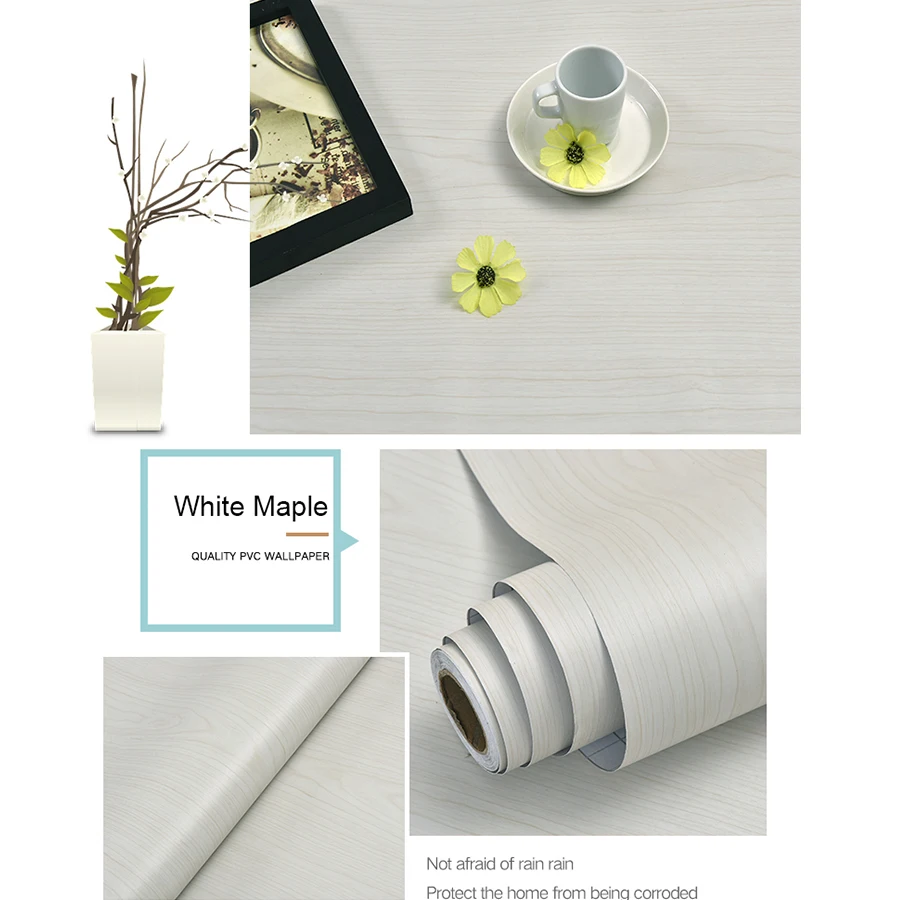 Waterproof PVC Wood Grain Vinyl Decorative Film Roll