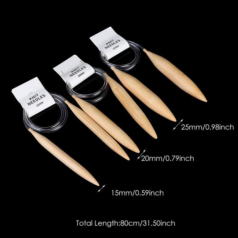 2Pcs/Set 35cm Large Size Wooden Knitting Needles15/20/25mm Wooden Single  Point Knitting Needles Knitting tools for Scarf Sweater - AliExpress