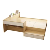 ! Ensemble de chambre d'enfant de luxe pour fille, avec lit superposé en bois, étagère de rangement double, maisonnette pour enfants et armoire 3