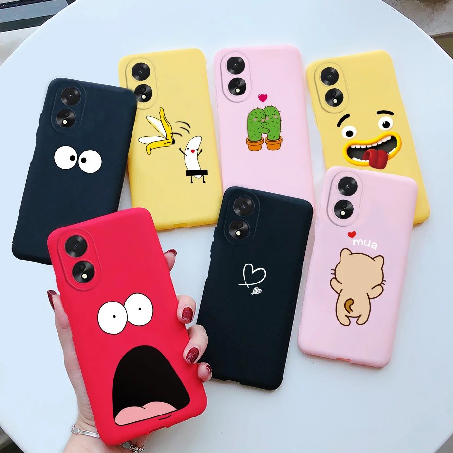 For OPPO A38 4G Case A 38 Soft Silicon Cute Cat Cartoon Back Cover for OPPO  A38 CPH2579 Global Phone Case OPPOA38 4G Funda Coque