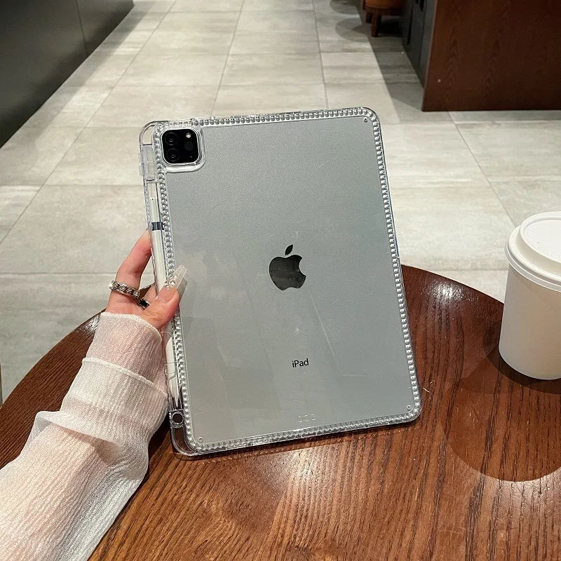 Diamond Acrylic iPad Case with Built-in Pencil Holder