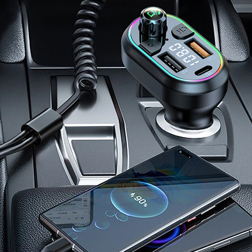 

NEW Bluetooth-compatible 5.0 Wireless Car FM Transmitter MP3 Player 2 USB Charger Auto MP3 Player PD 25W Fast Charger