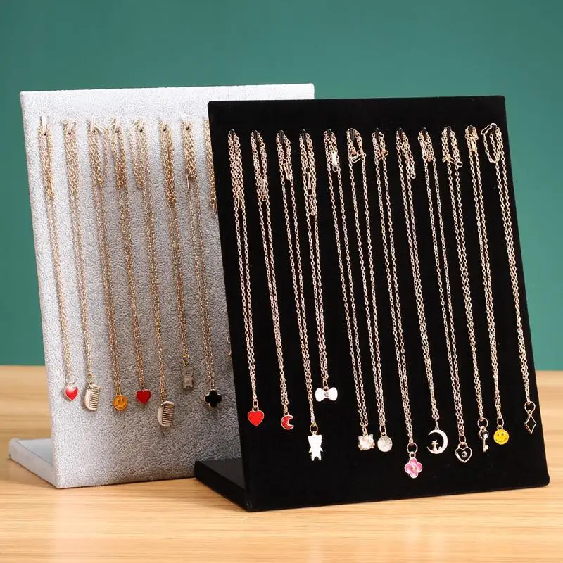 

Fashion Hooks Jewelry Display Stand For Women Simple Necklace Dangling Pendant Chain Display Rack Girls Jewelry Accessories