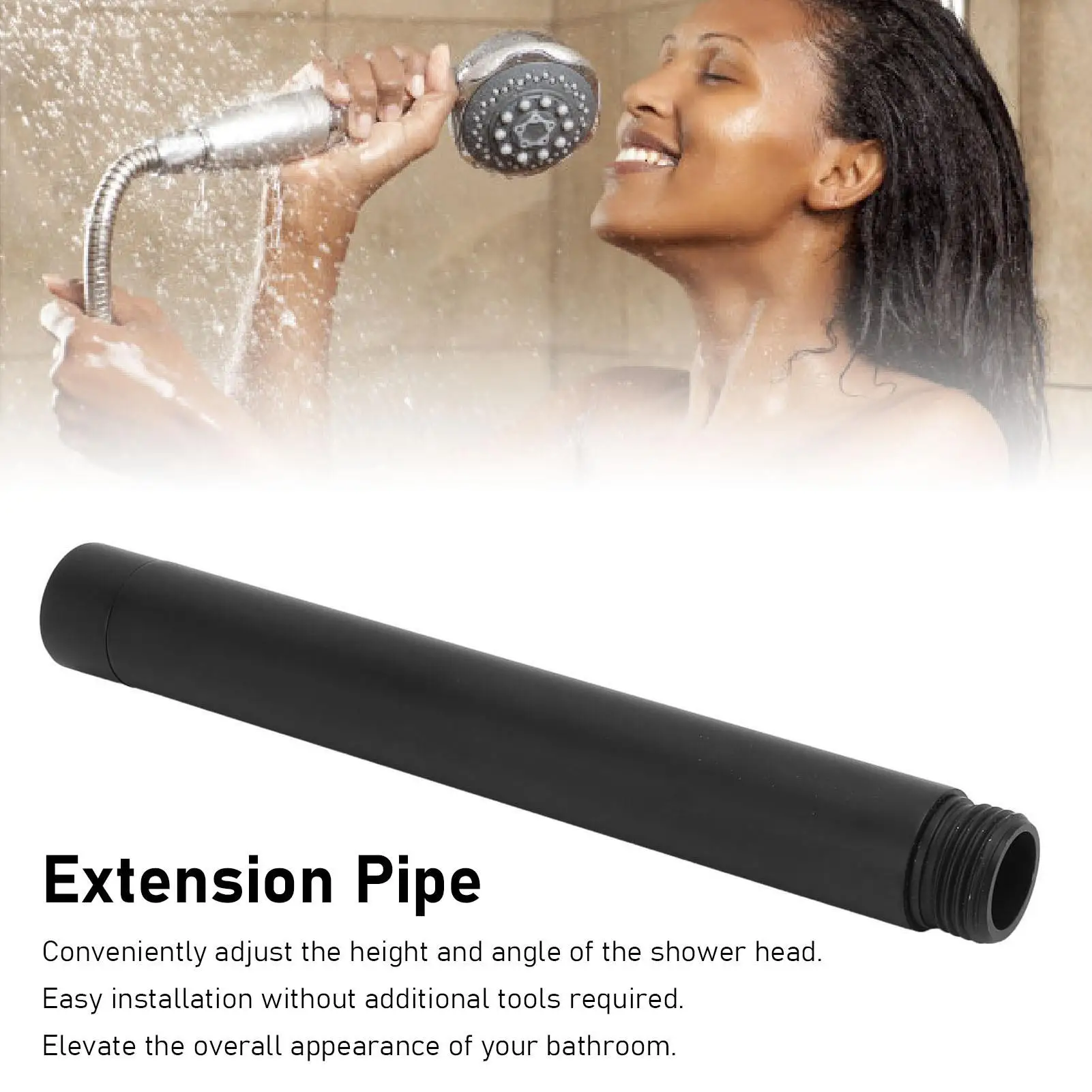 Stainless Steel Shower Arm Extension Pipe Durable Anti-Rust Wide Compatibility for bathroom