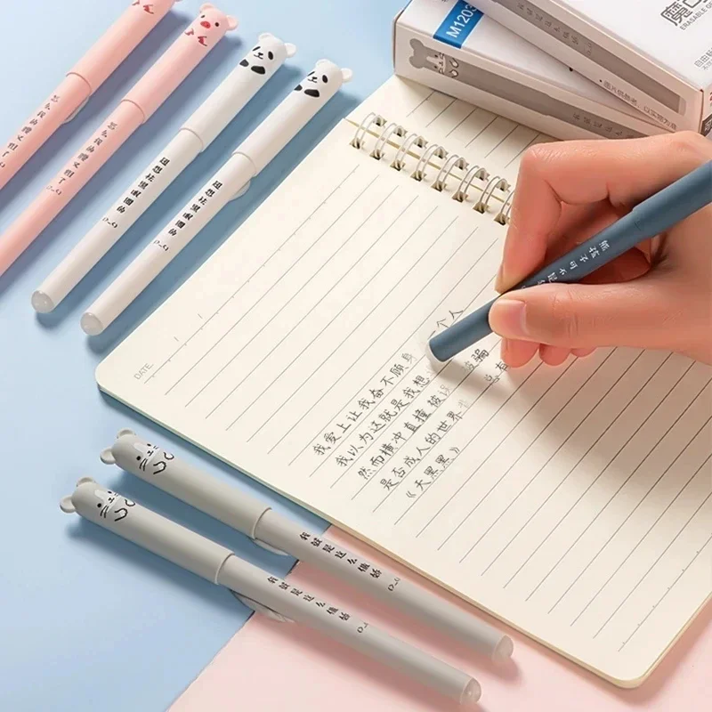 Erasable Neutral Pens 0.5mm Bear Design Set for Students