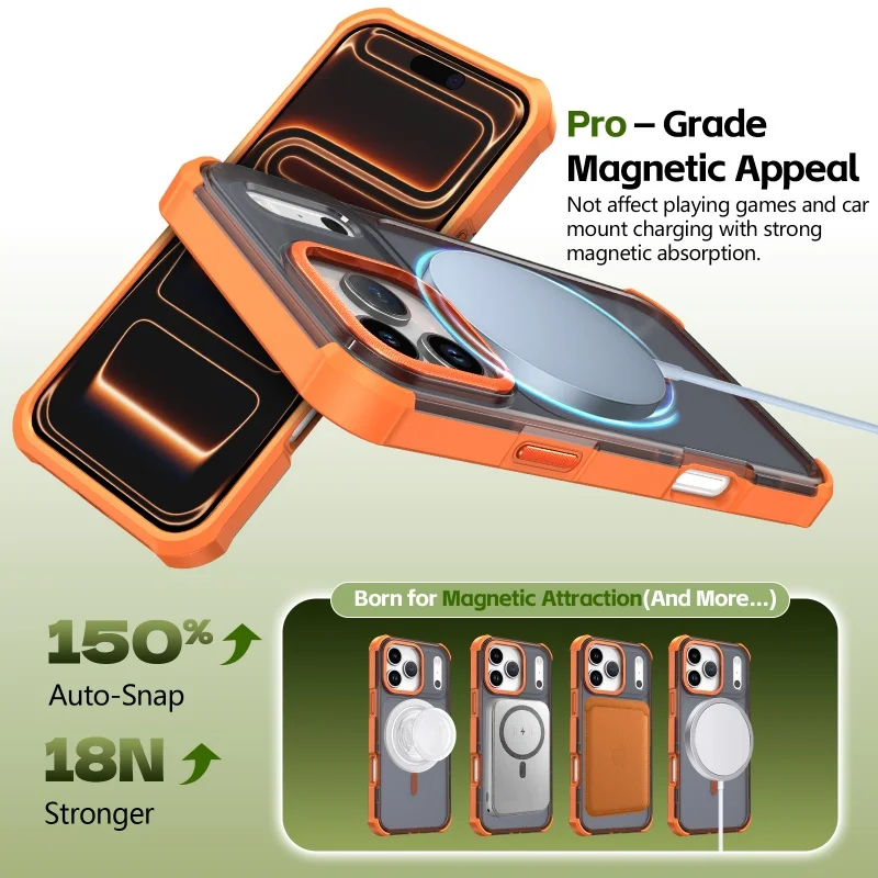 Luxury Magnetic Shockproof Matte Translucent Phone Case