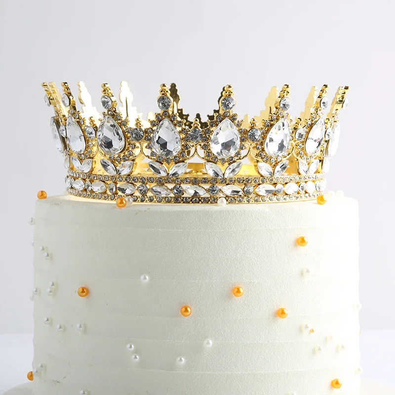 DECHOUS Vintage Gold Crown Cake Topper – 5 Inch Diameter, Matted Gold King Crown For Birthdays, Weddings & Parties - View #12