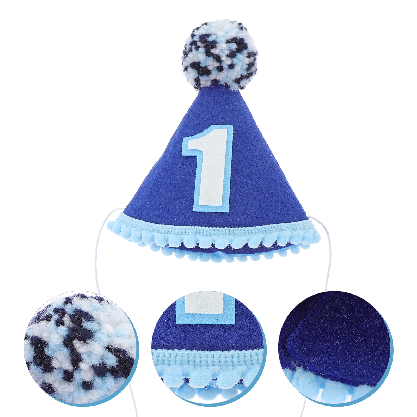 

Children's Party Hat Baby Crown Birthday Hats For Photo Prop Felt Girl Cloth Boy Headwear Celebration
