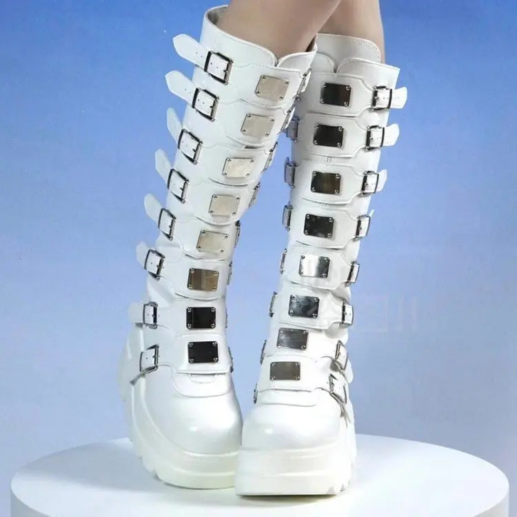 Shoes Demonia Stack White Vintage Demonia White Platforms Demonia