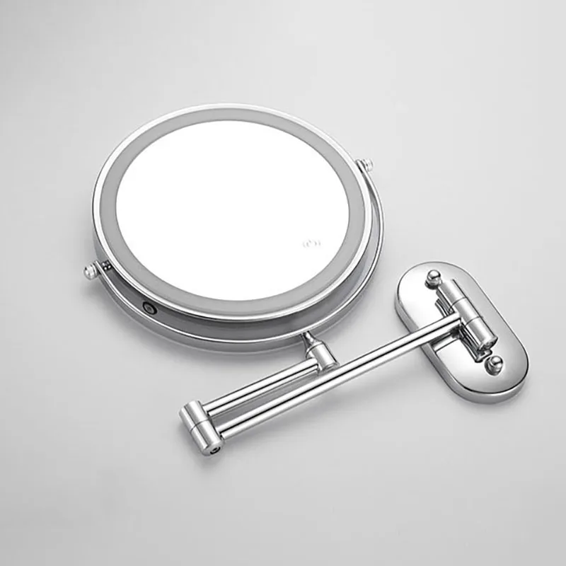 Wall Folding Makeup HD Mirror Double Side Fill Light Magnifying USB Charging Led Tricolor Dimming Bathroom Cosmetic Mirrors 3