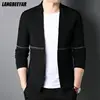 Top Grade New Autum Brand Fashion Winter Knit Japanese Street Wear Mens Cardigan Sweater Plain Casual Coats Jacket Men Clothing 1