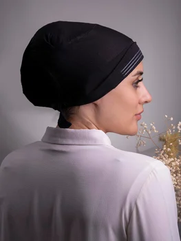 Ramadan Muslim Jersey Modal Anti-slip Hijab Caps for Women Solid Tie Back Underscarf Bonnet Inner Cap Islam Elasticy Turban Hat