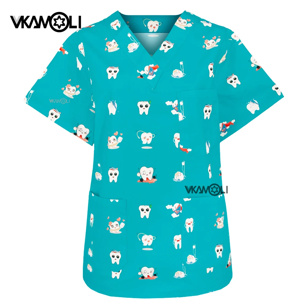 Medical Scrubs Tops Work Uniform Nursing Wear Dental Clothing For Woman Man