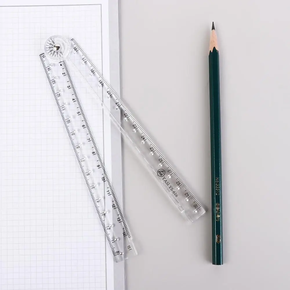 

Stationery School Office Supplies Angle Measurement Ruler Design Drawing Ruler Geometry Measuring Ruler Clear Folding Ruler