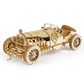 Robotime Rokr 3D Wooden Puzzle Montessori Toys Steam Train, Army Jeep, Heavy Truck Model Building Kits for Kids 7
