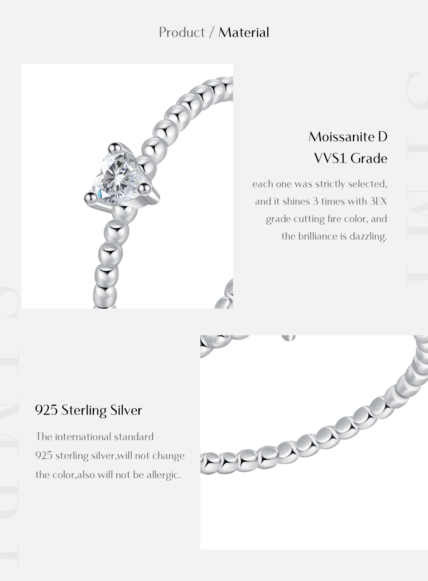 MODIAN D Color Heart Moissanite Engagement Rings For Women 925 Sterling Silver Lab Diamond Wedding Statement Jewelry