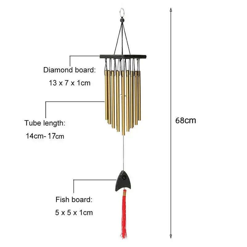 16 Tubes Windchime Bells Wind Chimes Chapel Home Decor for Garden Outdoor Decor Gifts