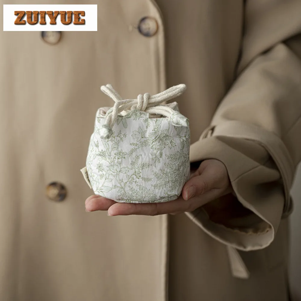 Handmade Brocade Fabric Tea Cozies Japanese Insulated Teapot Tea Cozy for Teapot Hand Bag Travel Set Bag Cha Supplies Craft