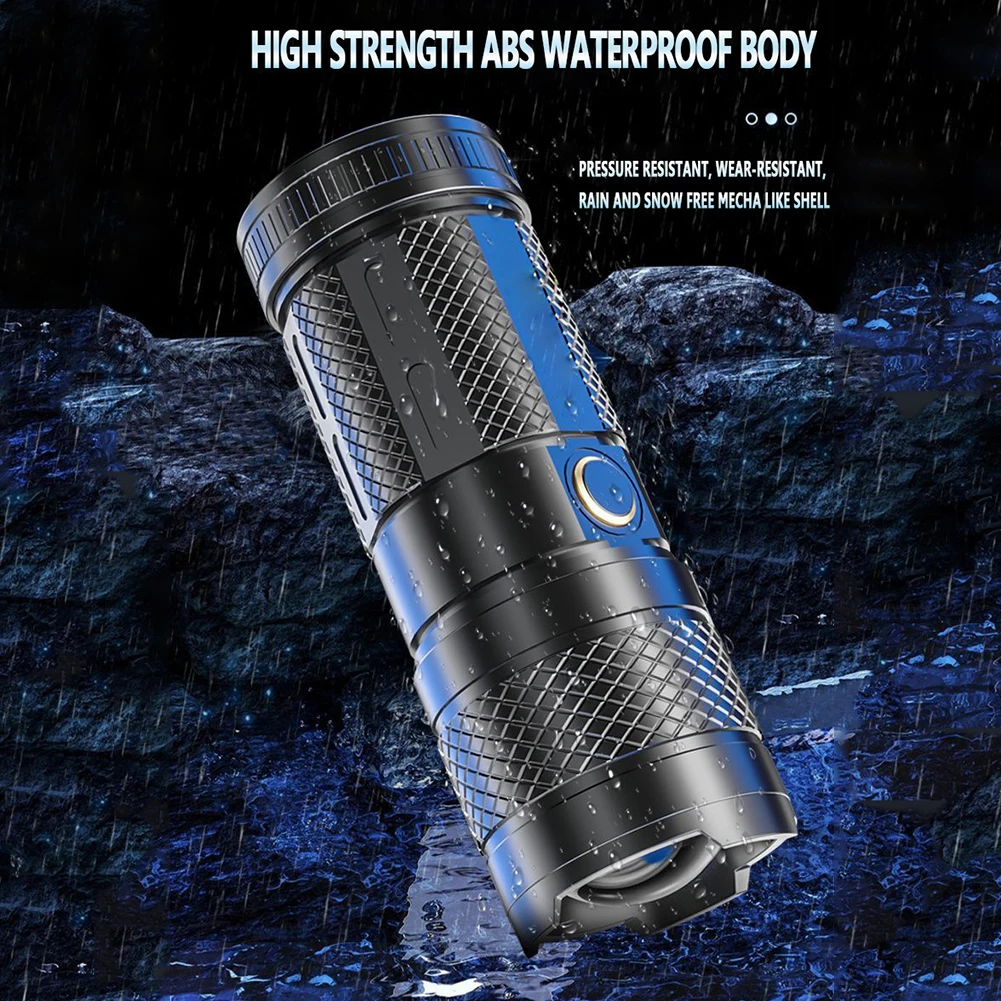 

30W LED COB Torch Light 1500mAh 1000LM Portable Flashlight Type-C USB Rechargeable Waterproof Outdoor Handheld Lamp