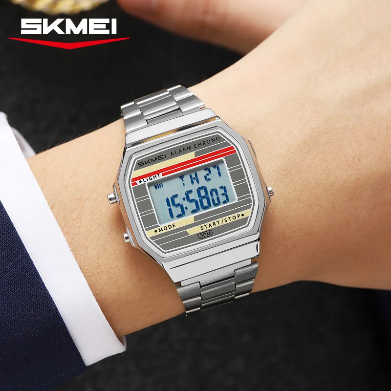 รูปสินค้า นาฬิกาดิจิตอล SKMEI 2514 แฟชั่นเรืองแสง ฟังก์ชั่นครบ กันน้ำ นาฬิกาปลุก ผู้ชาย