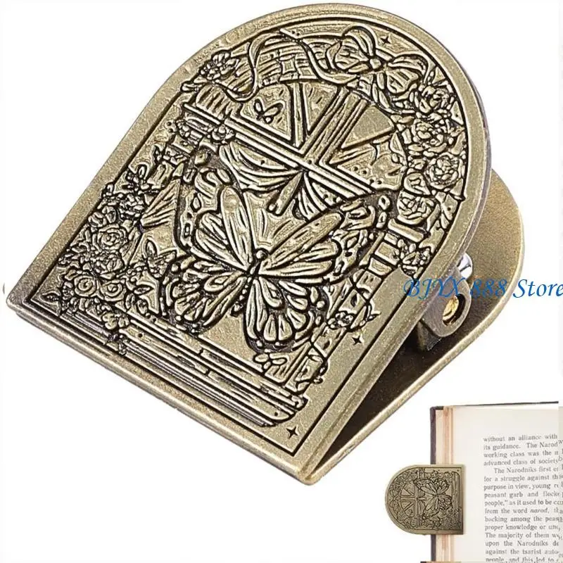 39XC 2Pcs Antiqued 참고 종이 클립 책 페이지 클립 영수증 용 금속 문서 클램프 저널 노트북 플래너 Scrapbooking