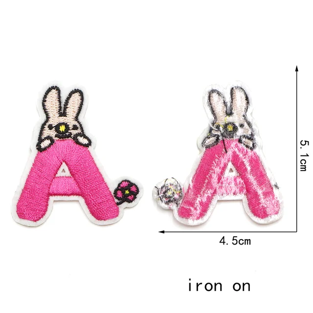 1PC Pink Englis Letter Embroidery Patches Iron On Letters Patch A-Z Patch  Embroidered Patch Sew On Patches For Clothing Name Diy - AliExpress