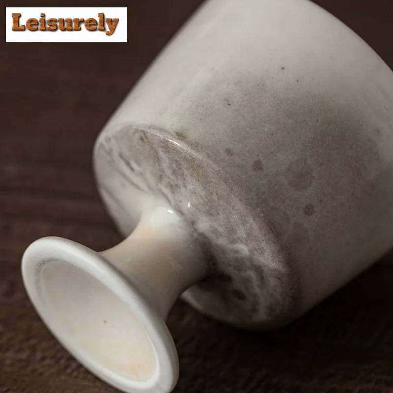 100ml Ink Painting High Foot Teacup Boutique Tea Bowl Cup For Tea Tea-tasting Smelling Cup Chazhan Master Cups Drinkware Craft