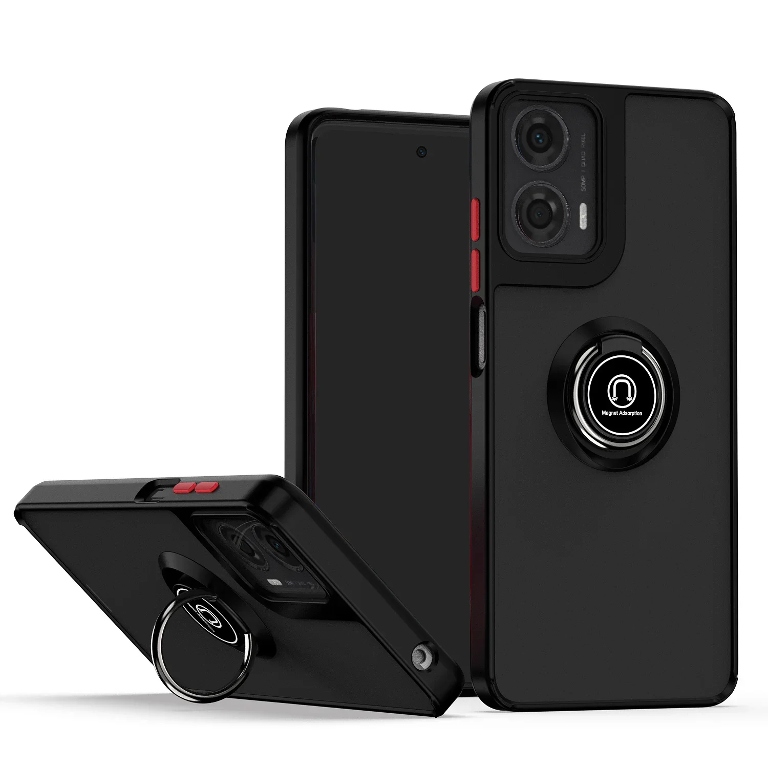 Magnetic Ring Matte Phone Case with Enhanced Design