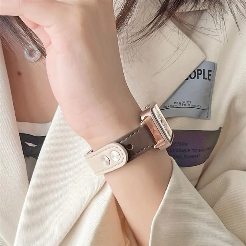 Elegant Leather Strap - Slim Women's Wristband Bracelet Smartwatch Accessory