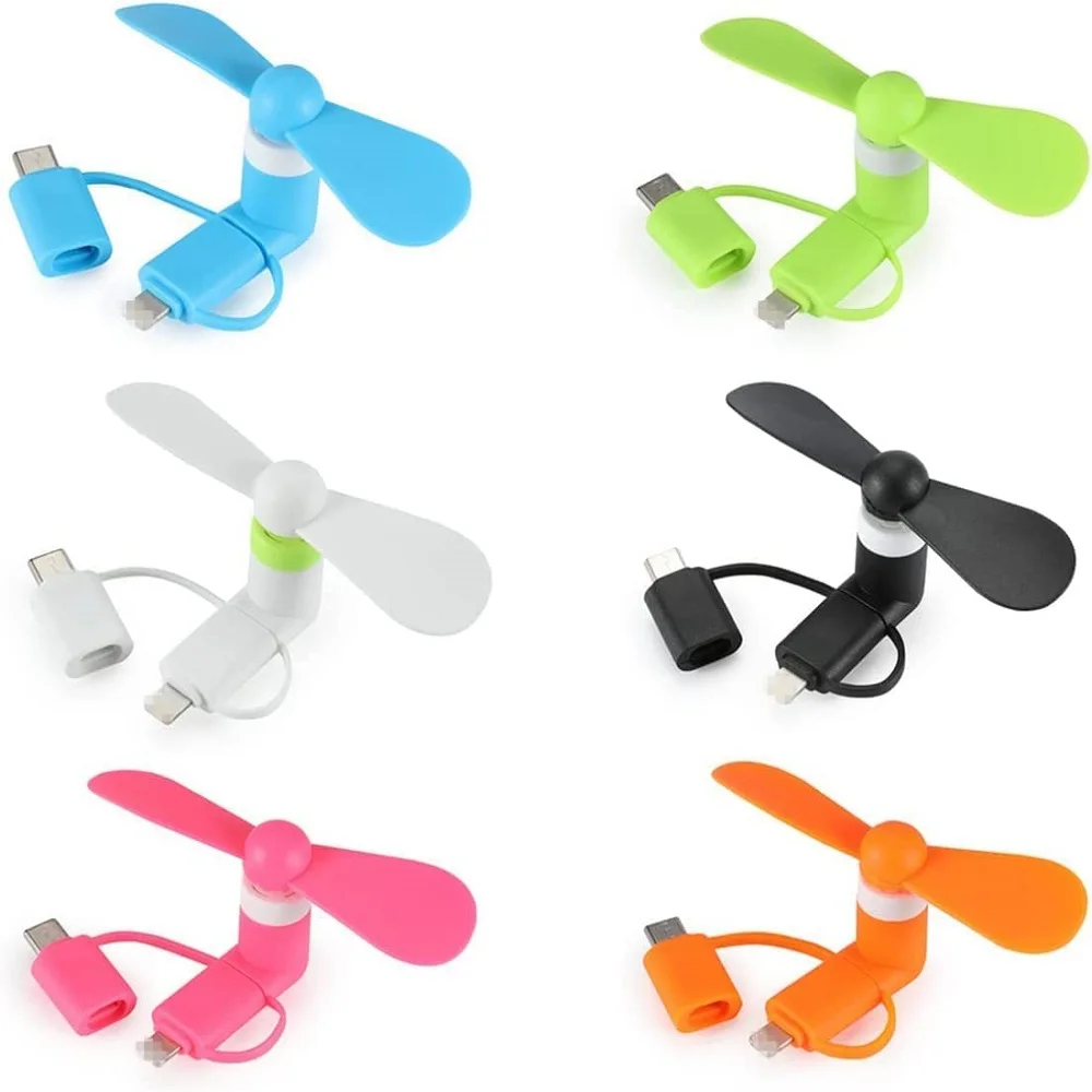 Cell Phone Fan 3-in-1 Mobile Phone Fans Compatible with iPhone/iPad ...