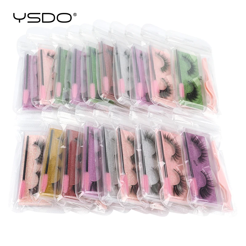 Natural 3D Mink Lashes Set Wispy Fluffy False Eyelashes