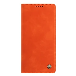 Retro Leather Magnetic Flip Wallet Case with Card Slots for Oukitel C61 Pro (Orange)
