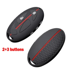 Premium Keychain Key Cover Organizer and Holder (2 3 redline 5BT)