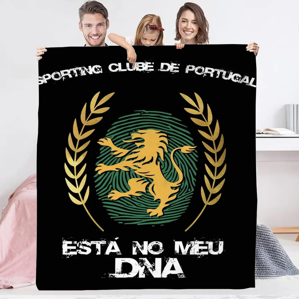Portuguese Sporting Football Clubs Logo Microfiber Bedding Plaid Blankets and Throws Designer Throw Blanket for Sofa Decoration 2