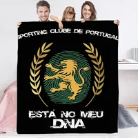 Portuguese Sporting Football Clubs Logo Microfiber Bedding Plaid Blankets and Throws Designer Throw Blanket for Sofa Decoration 2