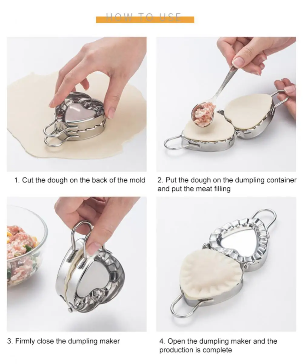 S2685197b86d847c292989a05895928531 Dumpling Maker 304 Stainless Steel Dumpling Mold Press Dough Ravioli Dumpling Skin Mold Pastry Tools Dumpling Machine For Home