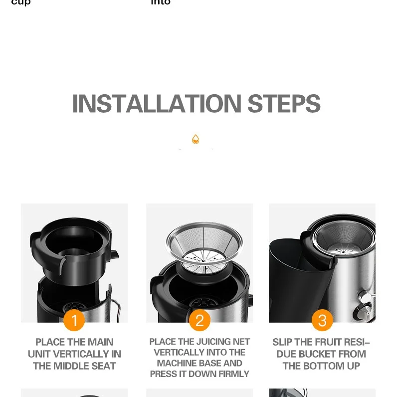 Centrifugal Juicer For Fruit And Vegetables Stainless Steel_voghion.com