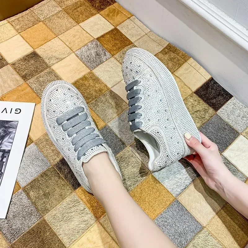 Brand Women's Sneakers Luxury Rhinestones Women Causal Shoes Designer Platform Sport Shoes Fashion Comfort Women Shoes Plus Size 5