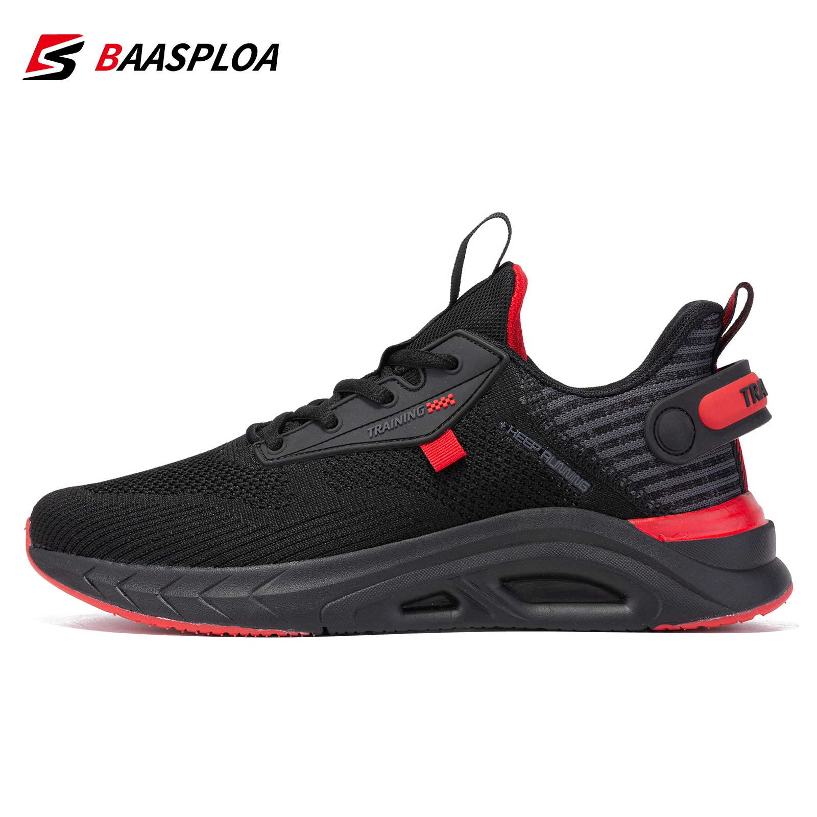 Baasploa 2023 New Men Knit Running Shoes Breathable Sneakers Original Light Shock Absorption Male Tennis Shoe Casual Sneaker