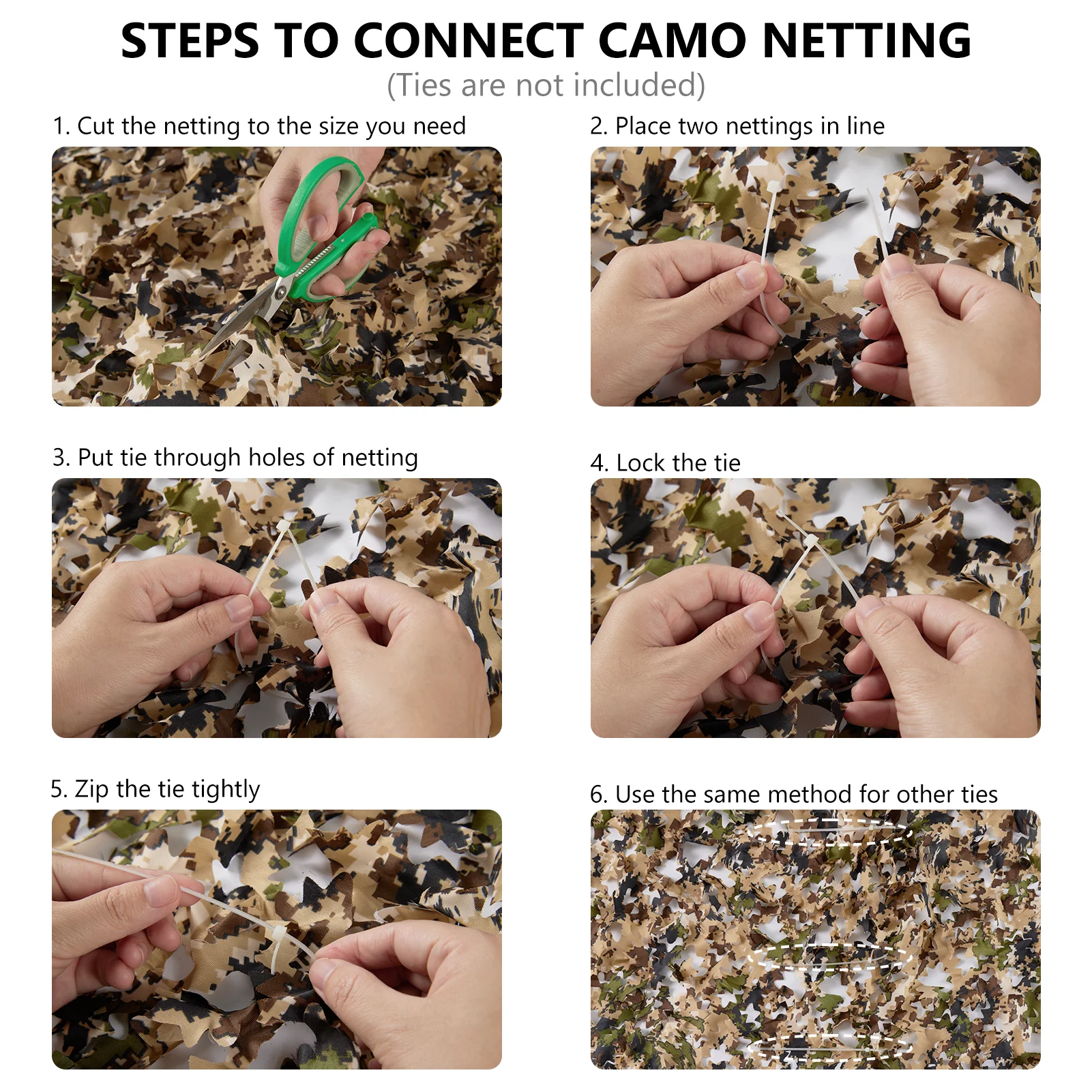 Camouflage Netting Sunshade Net Camo Netting Water Resistant for Hunting Blind Party Decoration Sunshade Shooting Tree Stand Cover